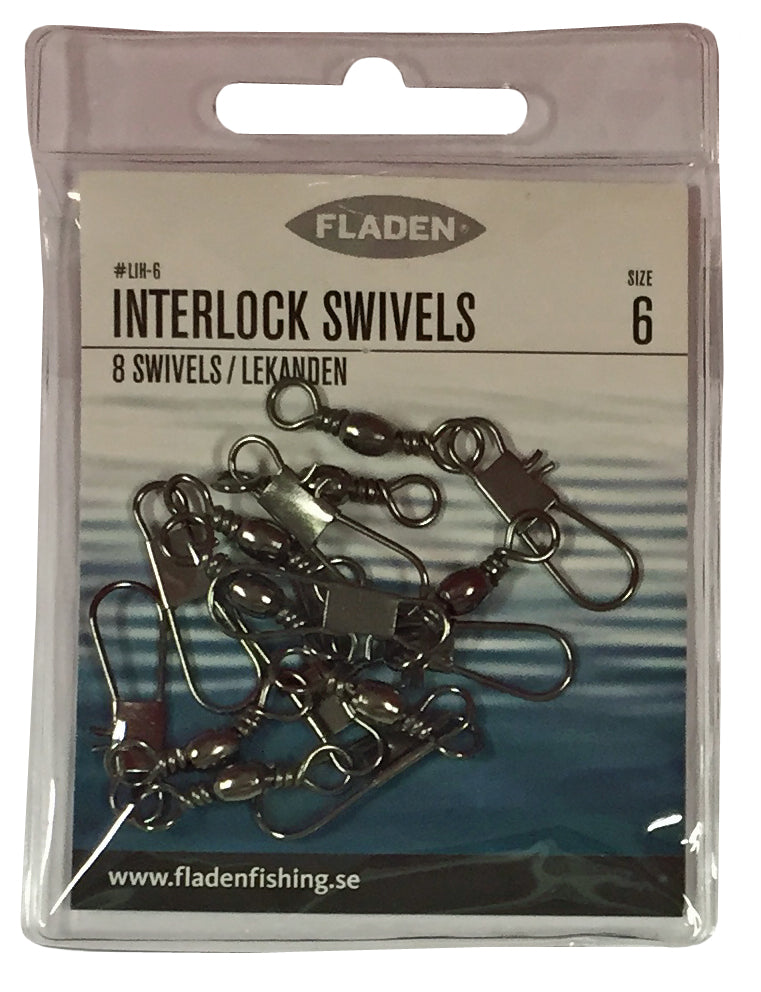 FLADEN 8pk Interlock Snap Swivels Size