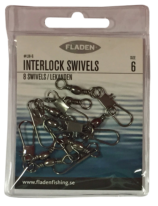 FLADEN 8pk Interlock Snap Swivels Size
