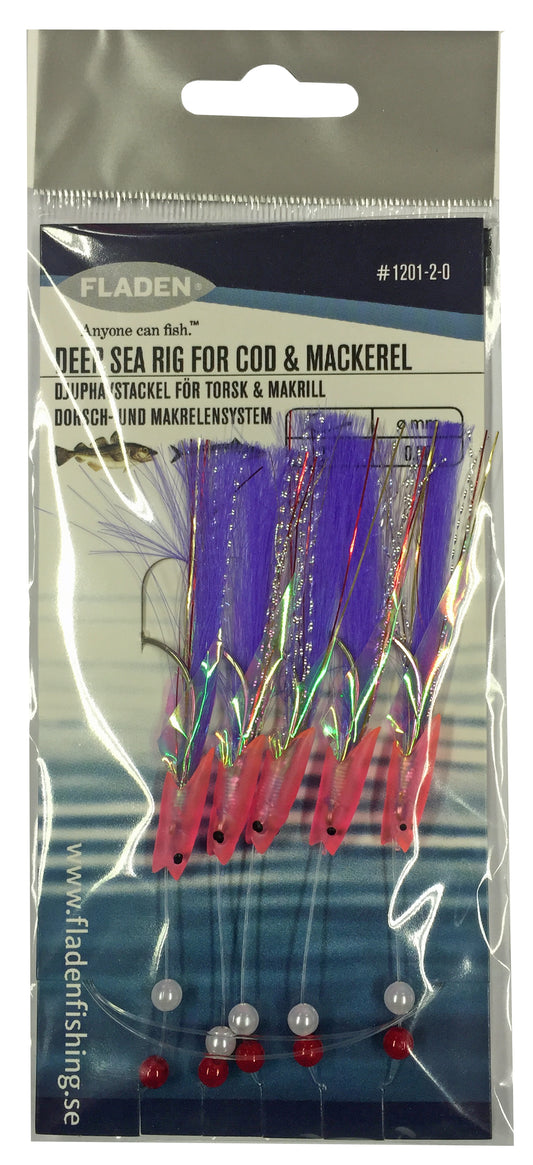 FLADEN Hokki Pink Tail 5 Hook Size  2/0 Rig