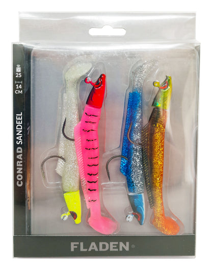 FLADEN 4pk Conrad Assorted Sandeel Softbait Lures
